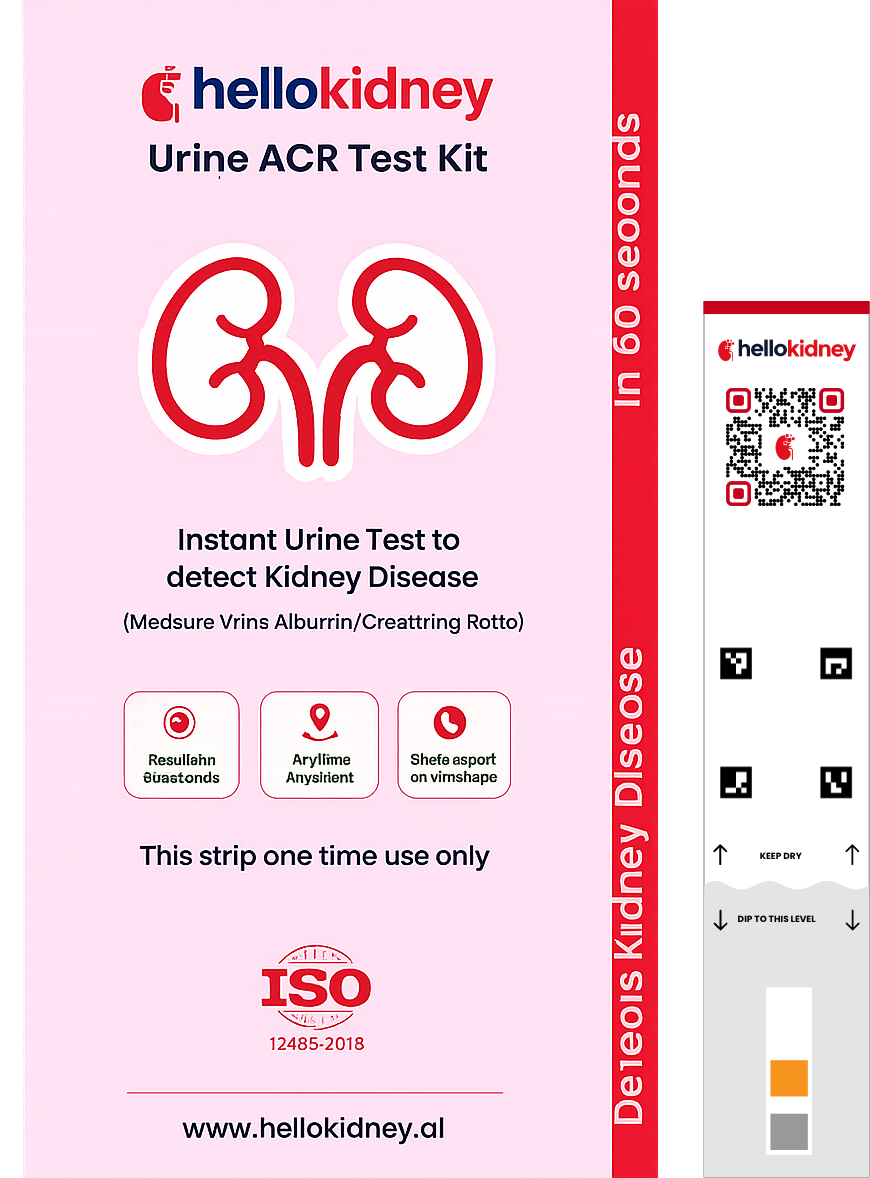 HelloKidney UACR App interface